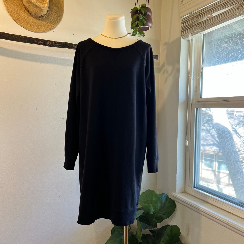 Daily Practice x Anthropologie Black Cotton Sweater Dress Tunic Size Medium